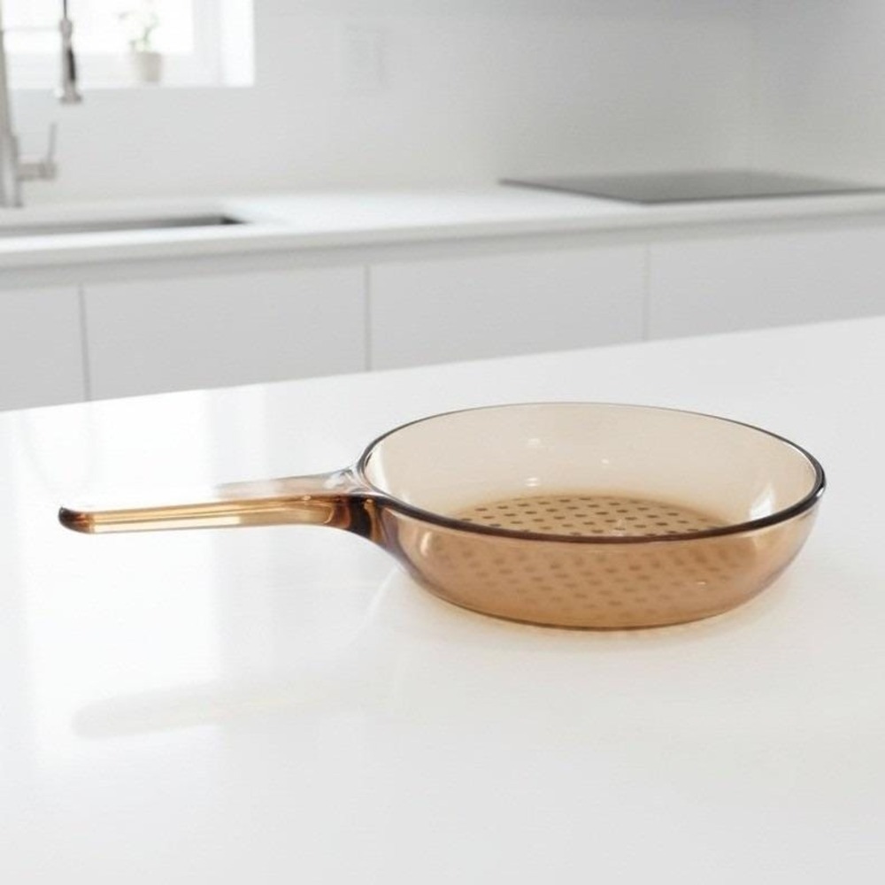 Vtg Corning Ware Vision Glass 7" Frying Pan Skillet Waffle Bottom France
